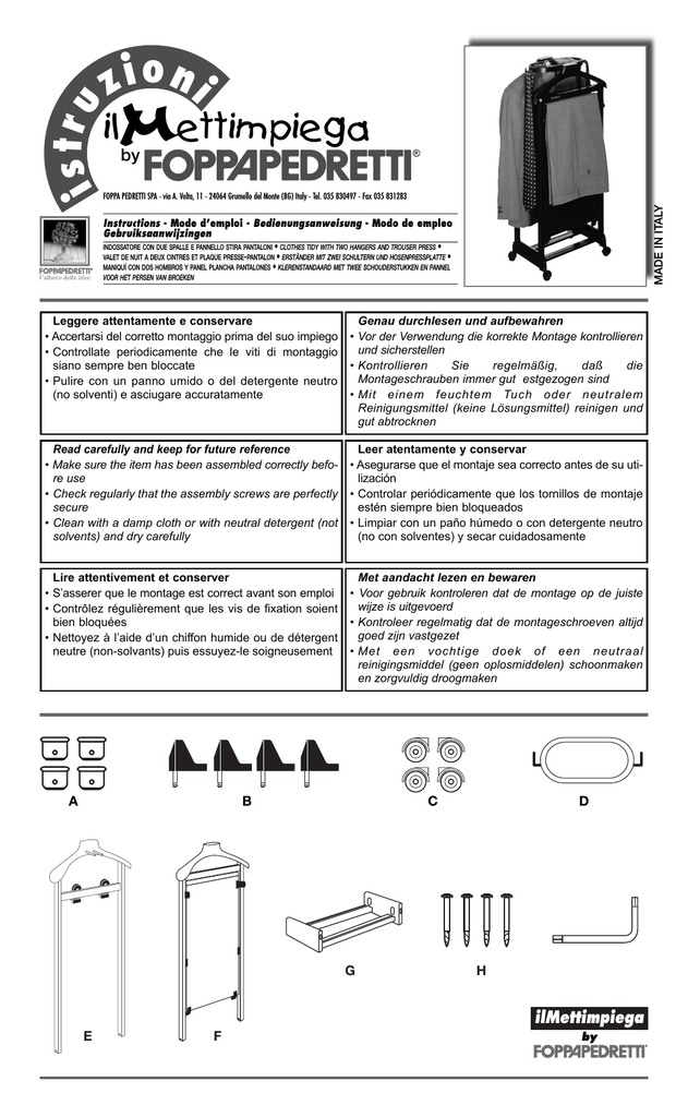 Foppapedretti ilMettimpiega 03 Instructions