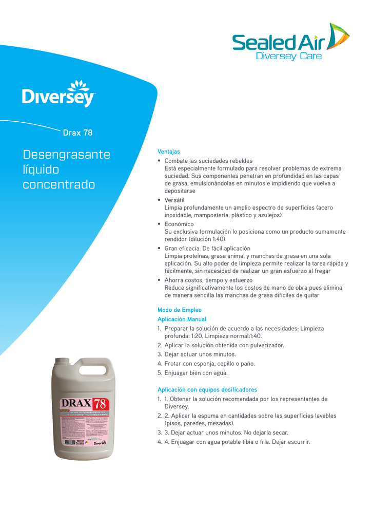 Ver Ficha Técnica Diversey M. DETOMA Manualzz