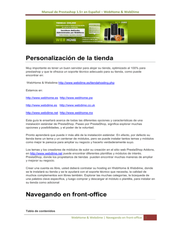 Prestashop  Manual de usuario | Manualzz