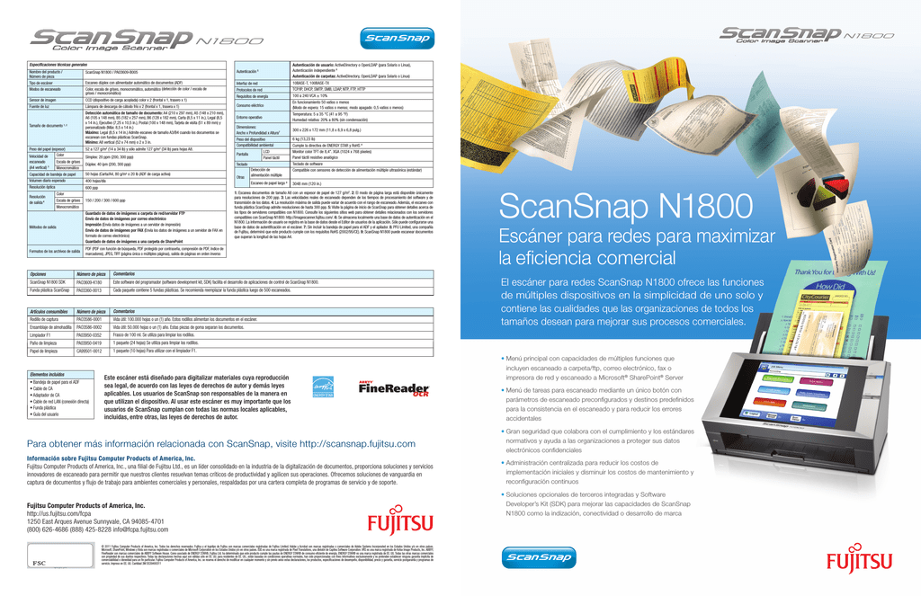 Scansnap N1800 About Fujitsu Computer Products Of America Inc Manualzz