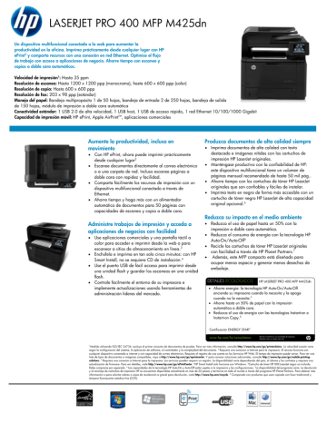 LASERJET PRO 400 MFP M425dn | Manualzz