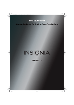 Insignia NS-SB212 - Quick setup guide, User manual