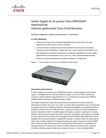 Cisco SRW2024P 24-Port Gigabit Switch: WebView/PoE | Manualzz