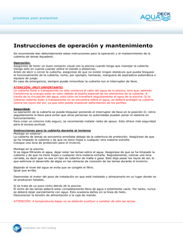 Instrucciones De Operación Y Mantenimiento | Manualzz