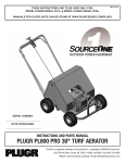 PLUGR PL800 PL800B, PL800 PL800H Instructions and Parts Manual