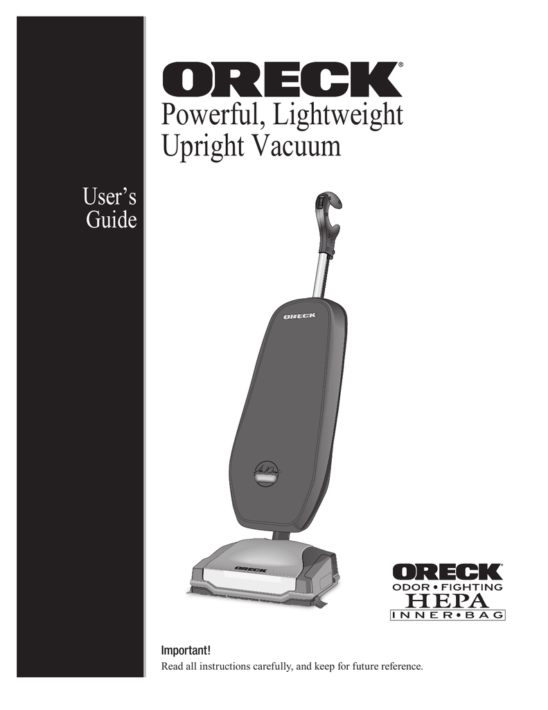 Oreck Axis Upright Bagged Vacuum Cleaner Instruction manual Manualzz