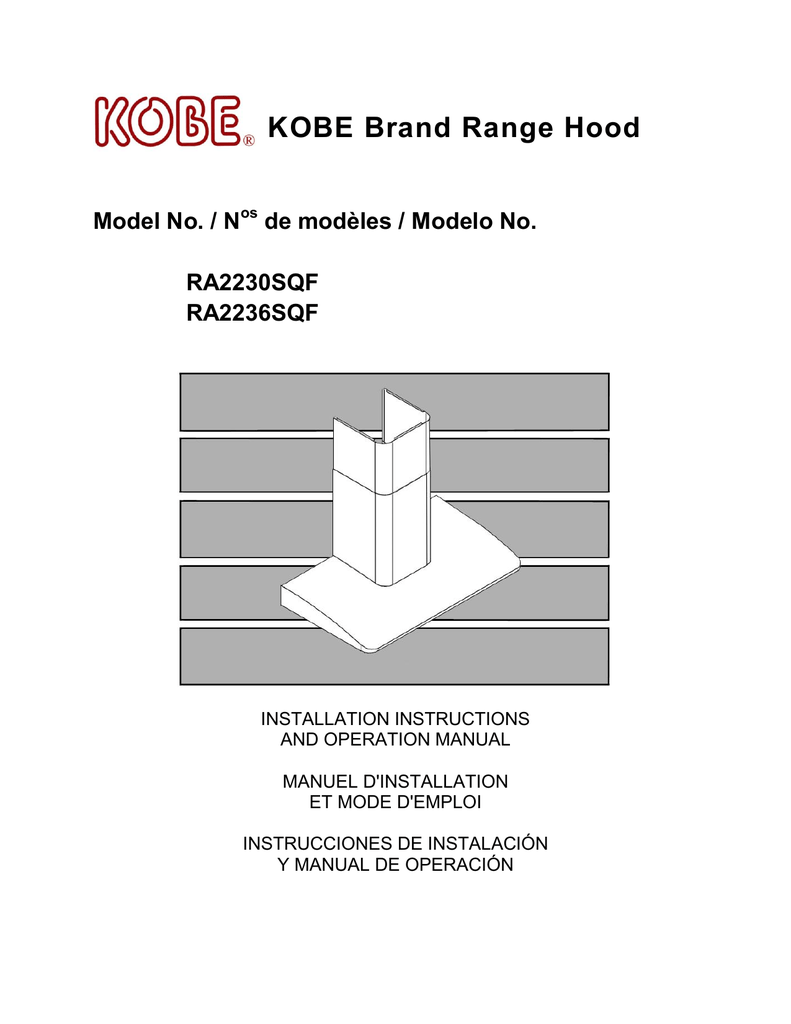 KOBE Brand Range Hood Manualzz