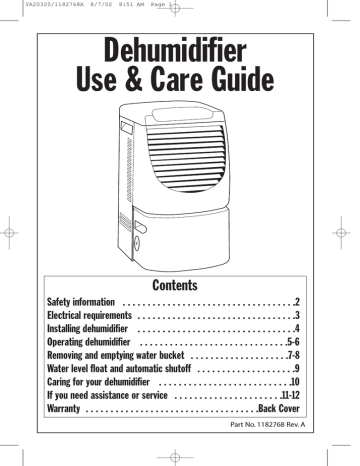 Electriq Dehumidifier Instruction Manual