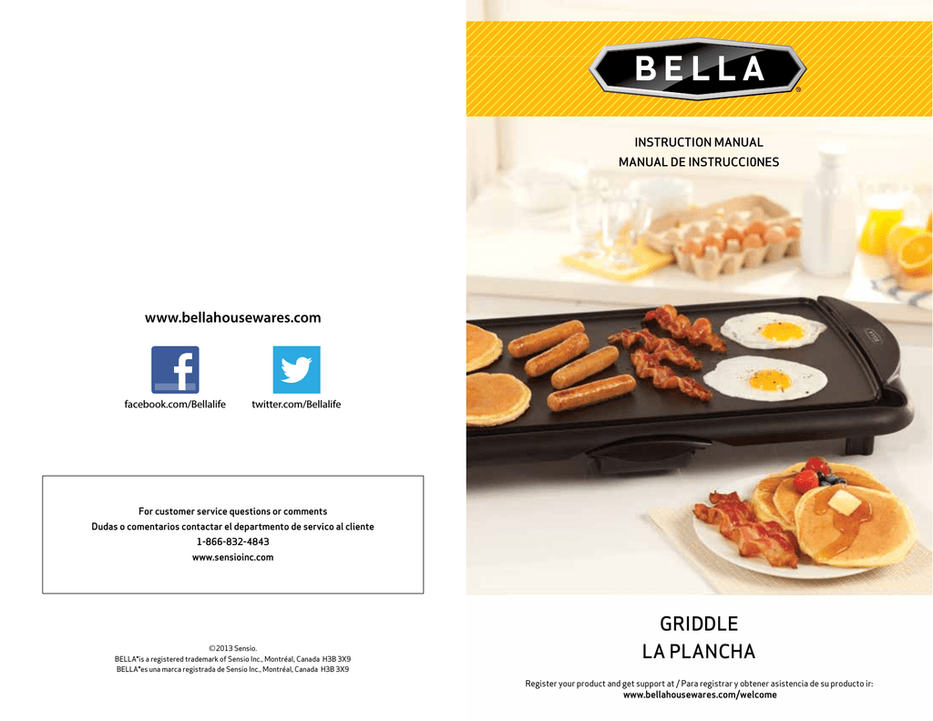 Bella Griddle Instruction manual Manualzz