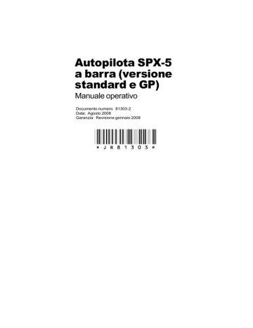 Autopilota SPX-5 a barra (versione standard e GP) | Manualzz