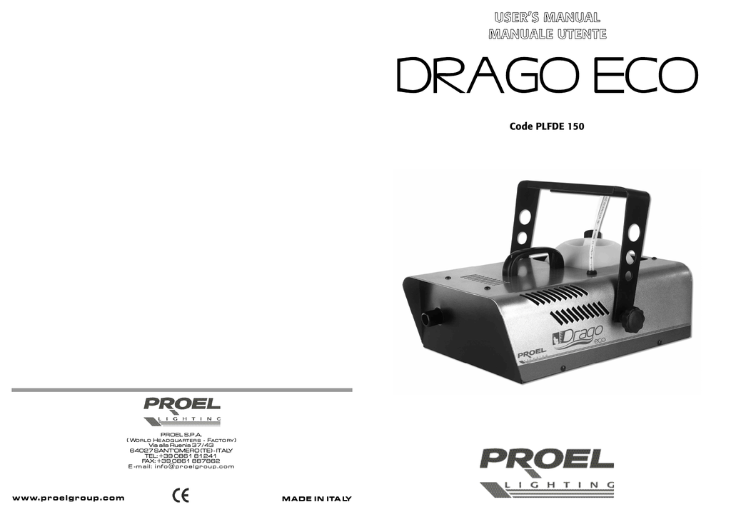 PROEL Drago Heavy DMX 1500W Macchina del Fumo