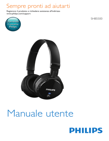 Philips SHB5500BK/00 Cuffie wireless Bluetooth® Manuale utente | Manualzz