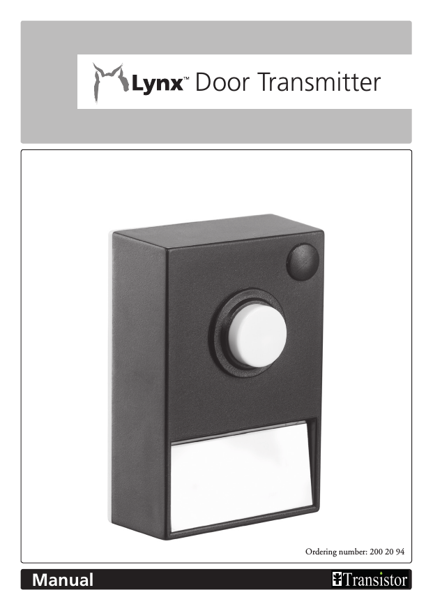 Transistor Lynx Door Transmitter User manual | Manualzz