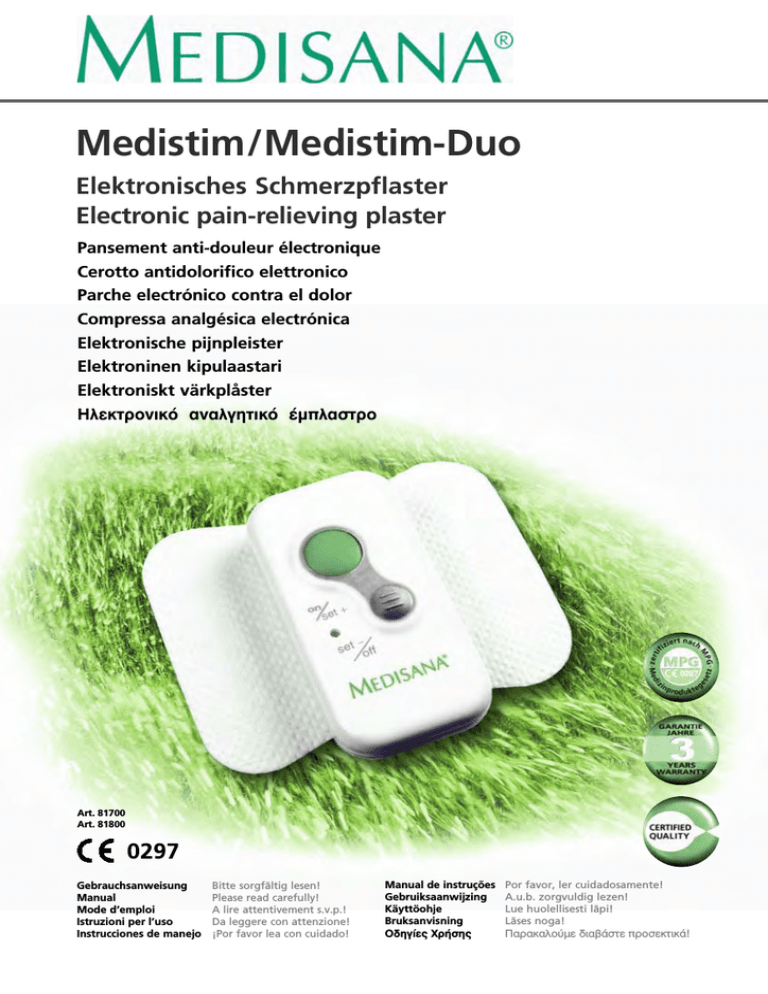 Medisana Medistim Owner S Manual Manualzz