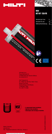 Hilti HIT HY150 330/500FR Instruction for Use | Manualzz