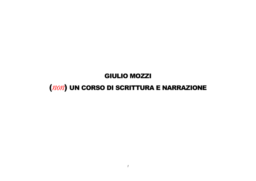 non un corso di scrittura e manualzz