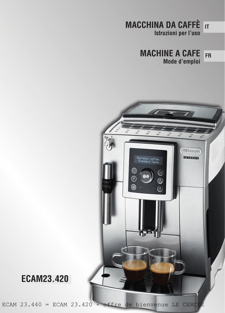 DeLonghi ECAM29X.3Y Magnifica Evo Bean to Cup Manuale di istruzioni della  macchina per caffè espresso e cappuccino