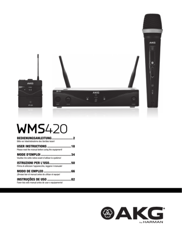 AKG Acoustics GmbH V3TPT420 pockettransmitter for wireless microphones User Manual | Manualzz