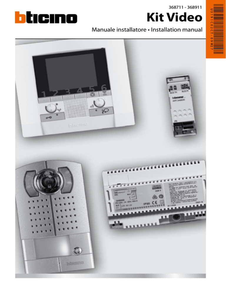 Bticino 368711, 368911 Operating instructions Manualzz