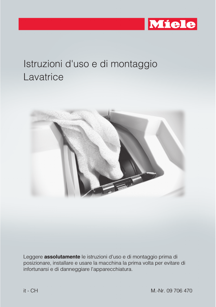 Istruzioni d`uso e di montaggio Lavatrice Manualzz