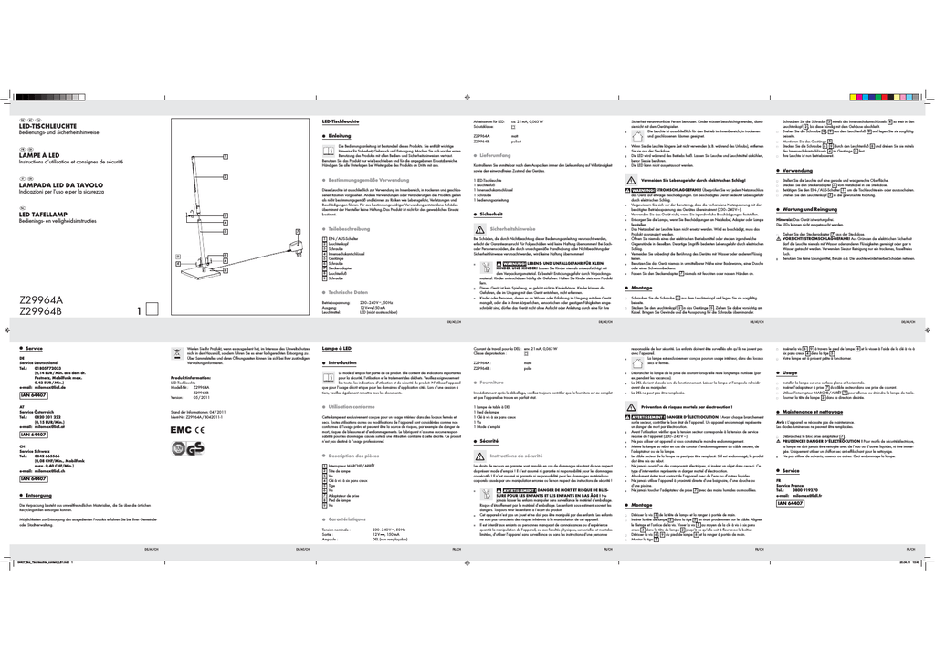 Z29964a Z29964b 1 Lidl Service Website Manualzzcom