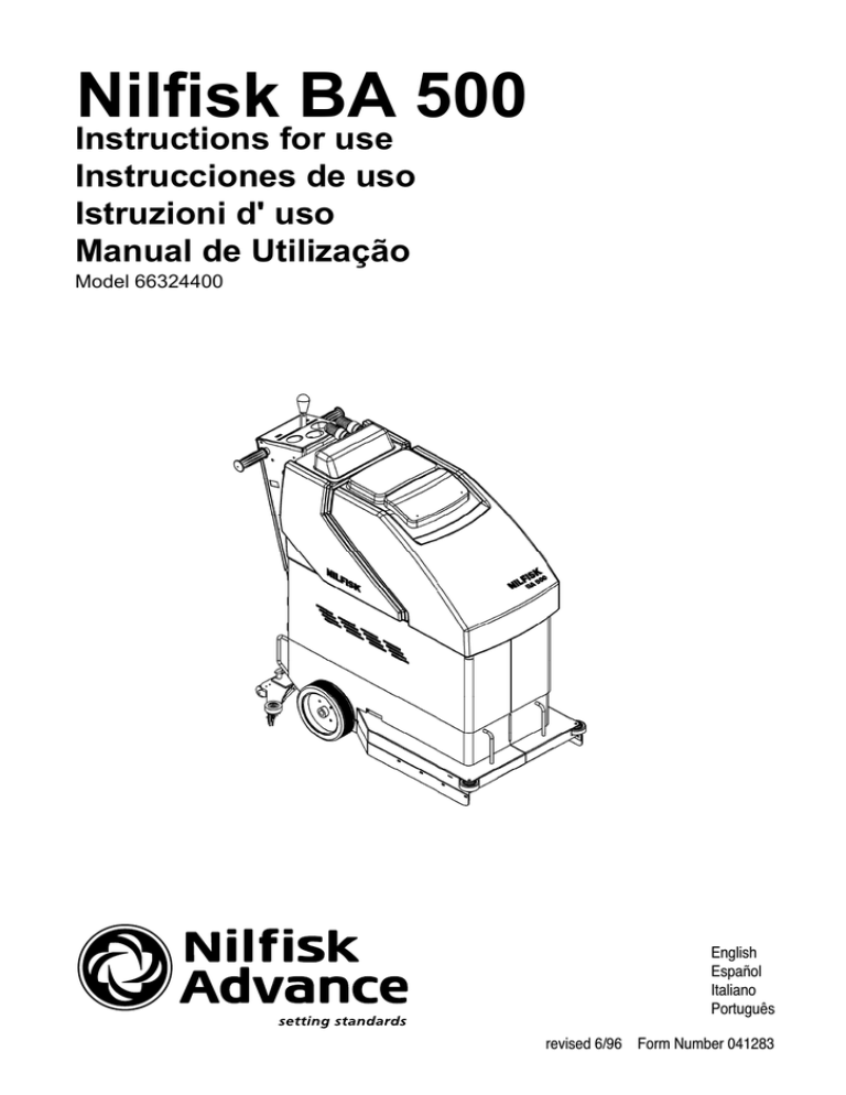 Nilfisk BA 500 Nilfisk PARTS Manualzz