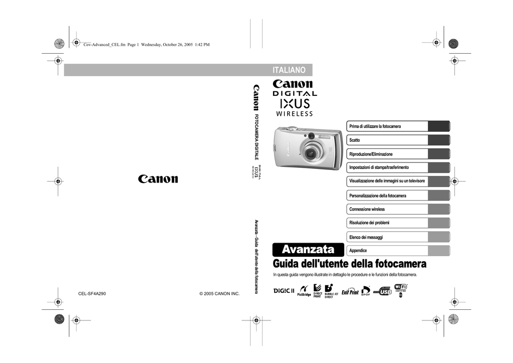 Canon Digital IXUS Wireless Manuale utente Manualzz