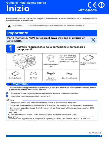 Brother MFC-6490CW Inkjet Printer Quick Setup Guide | Manualzz