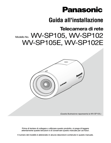 Modello No. WV-SP105, WV-SP102 WV-SP105E, WV | Manualzz