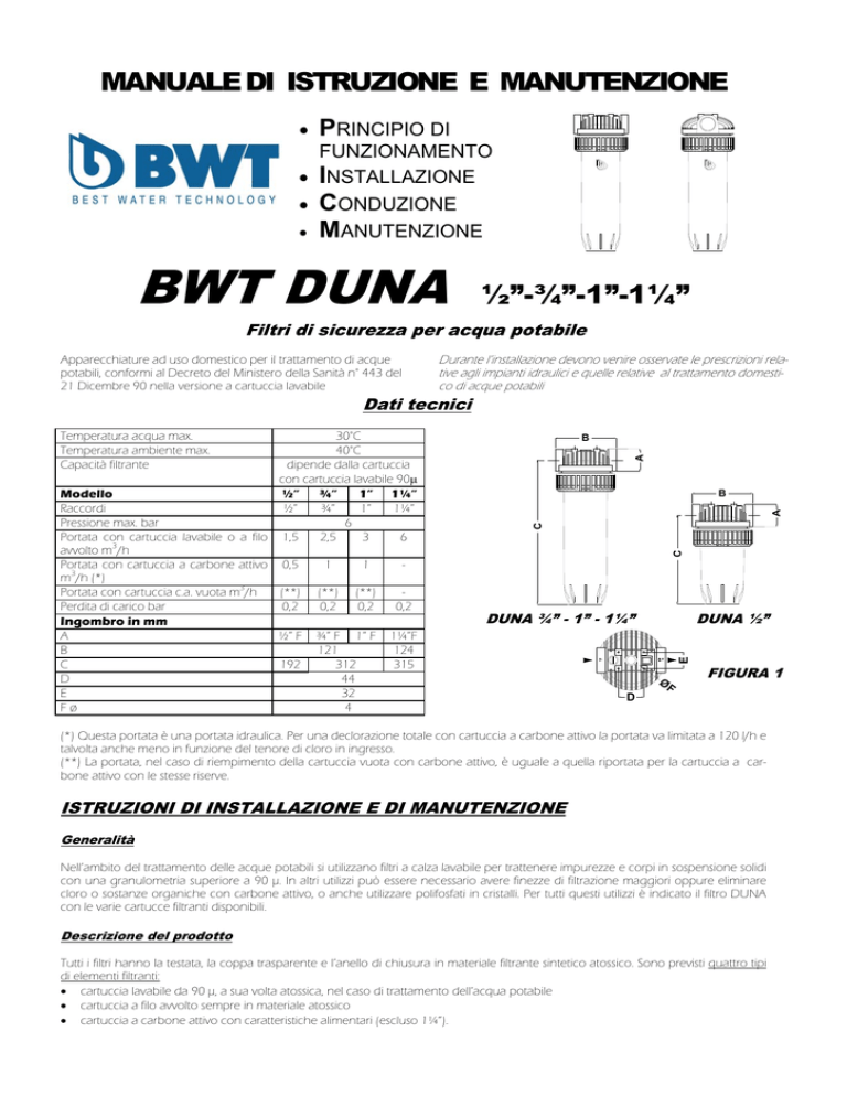 Manuale Di Istruzione E Manutenzione Bwt Duna Manualzz