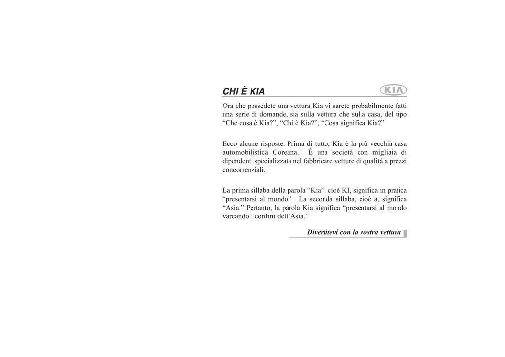 MANUALE USO KIA SORENTO SCARICARE