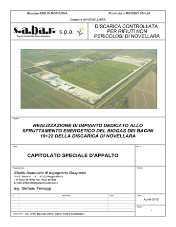 Capitolato Speciale D`appalto | Manualzz