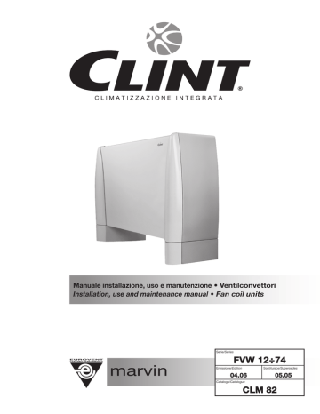 Clint FVW 12÷74 universal fan coil MARVIN Instruction manual | Manualzz