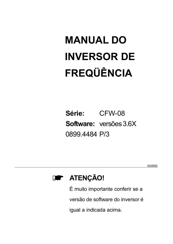 0899.5241 (10413136) R10 P V5.1X Geral CFW-08 - WEG