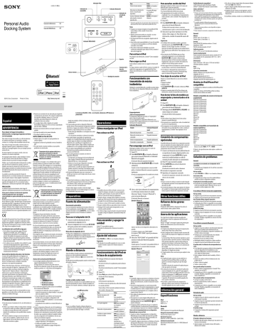 Sony RDP-X200iP Instrucciones de operación | Manualzz