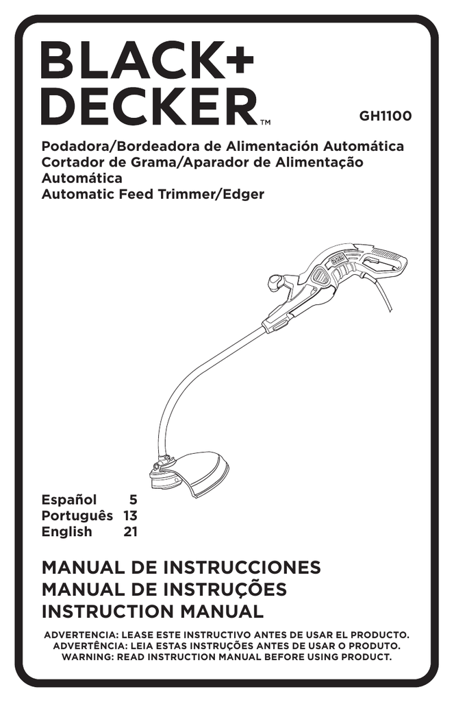 BLACK DECKER GH1100 B2C DUSTBUSTER Instruction Manual Manualzz