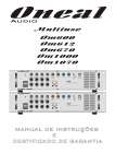 Manual de Instru&ccedil;&otilde;es Amplificador Oneal Om 600, Om 612, Om 670, Om 1000, Om 1070