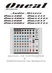 Manual de Instru&ccedil;&otilde;es para Mixer de &Aacute;udio Omx 400, Omx 412, Omx 400x e Omx 412x