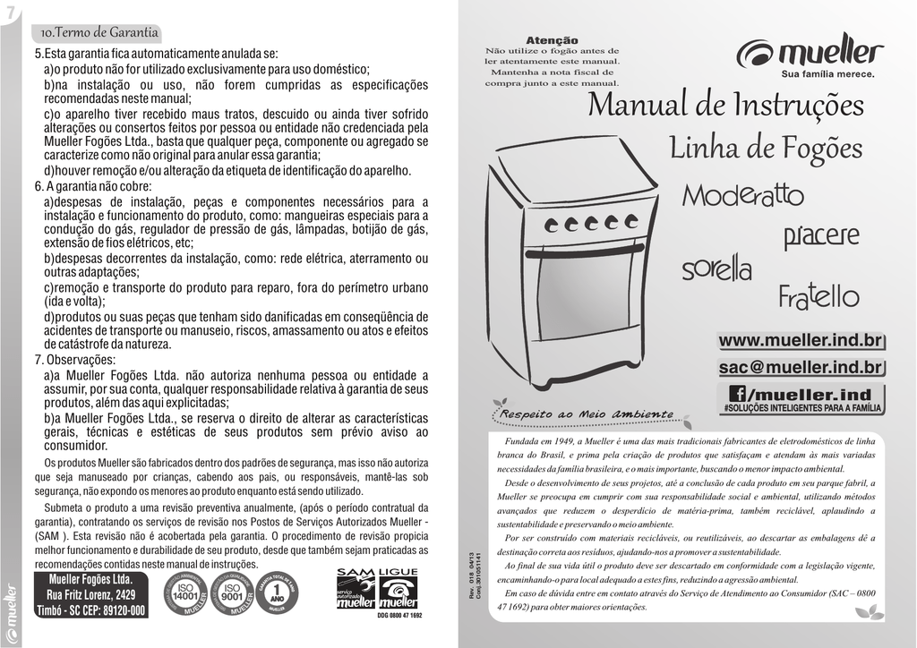 Manual De Instruções Fogão | Manualzz