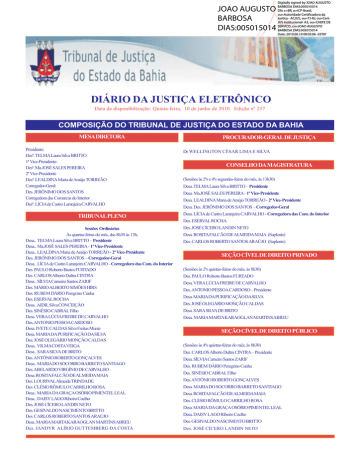 DJE ADM 257.pmd - Tribunal de Justiça do Estado da Bahia | Manualzz