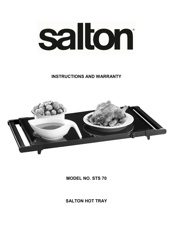 instructions and warranty model no. sts 70 salton hot tray Manualzz