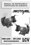 Motoesmeril MM-100i e MT-100i - Manual e Garantia