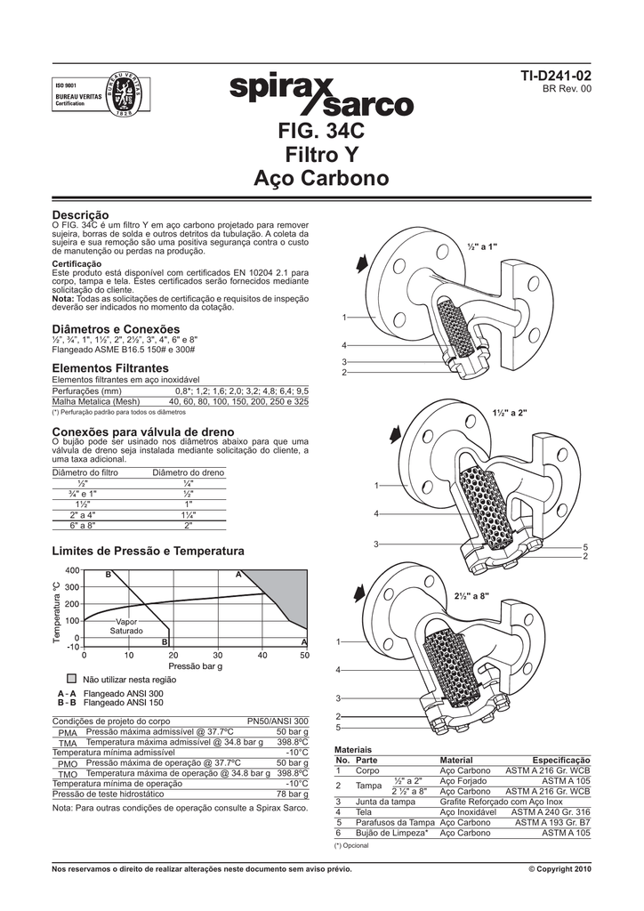 FIG. 34C Filtro Y Aço Carbono | Manualzz