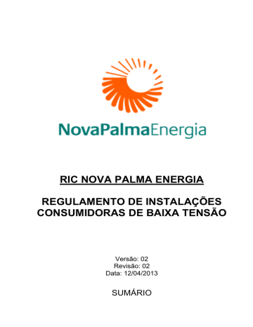 RIC NOVA PALMA ENERGIA VERSAO 02 | Manualzz