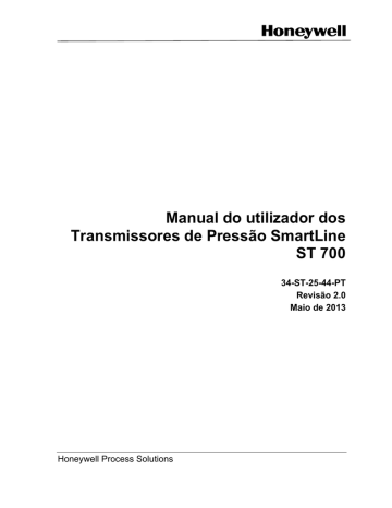 Manual do utilizador dos Transmissores de Pressão SmartLine ST 700 | Manualzz