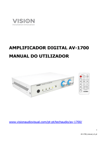 AMPLIFICADOR DIGITAL AV-1700 MANUAL DO UTILIZADOR | Manualzz