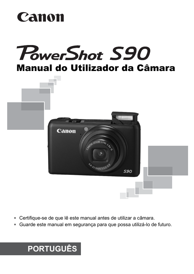Canon PowerShot S90 Manual do usuário Manual do Utilizador da