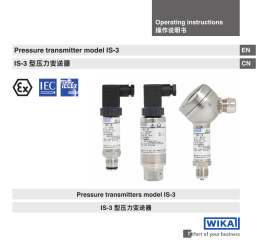 Pressure transmitter IS-3 IS-3 Operating instructions