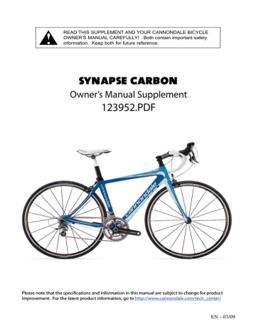 Cannondale Synapse Carbon Owner's 