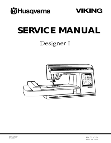 Husqvarna Viking Designer I Service manual | Manualzz